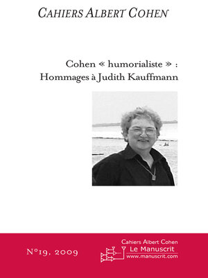 cover image of Cahiers Albert Cohen N°19